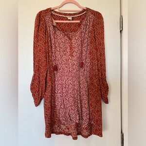 Anthropologie Red and White Tunic Top